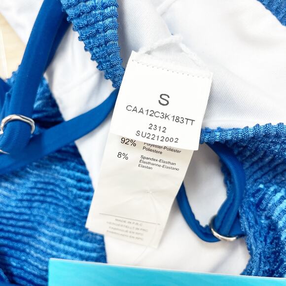 Cupshe Women's Cobalt Blue Ribbed Bralette and Bottoms Set Size Small - Picture 9 of 9